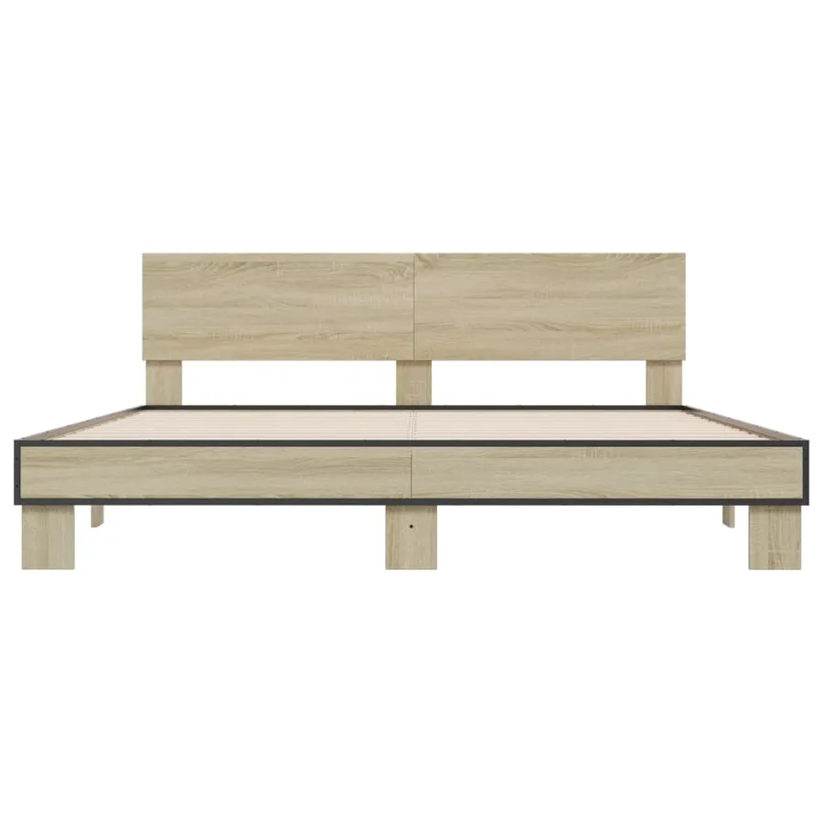 Cadre de lit sans matelas chêne sonoma 200x200 cm - 4