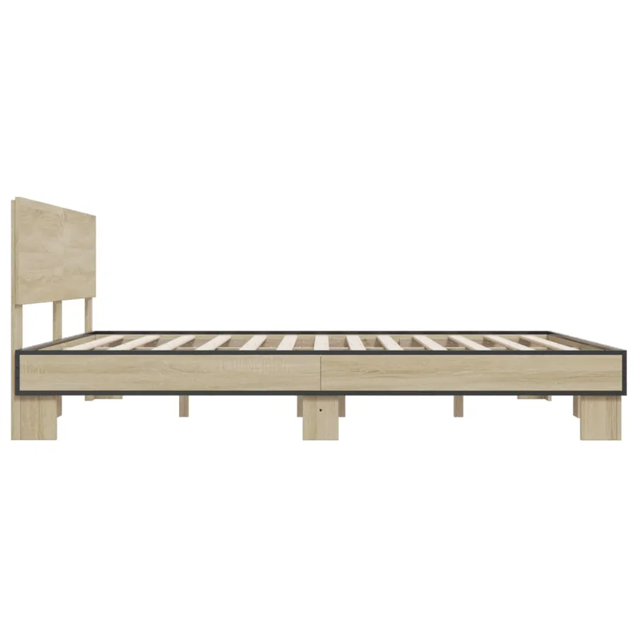 Cadre de lit sans matelas chêne sonoma 200x200 cm - 5