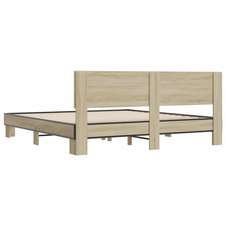 Cadre de lit sans matelas chêne sonoma 200x200 cm - 6