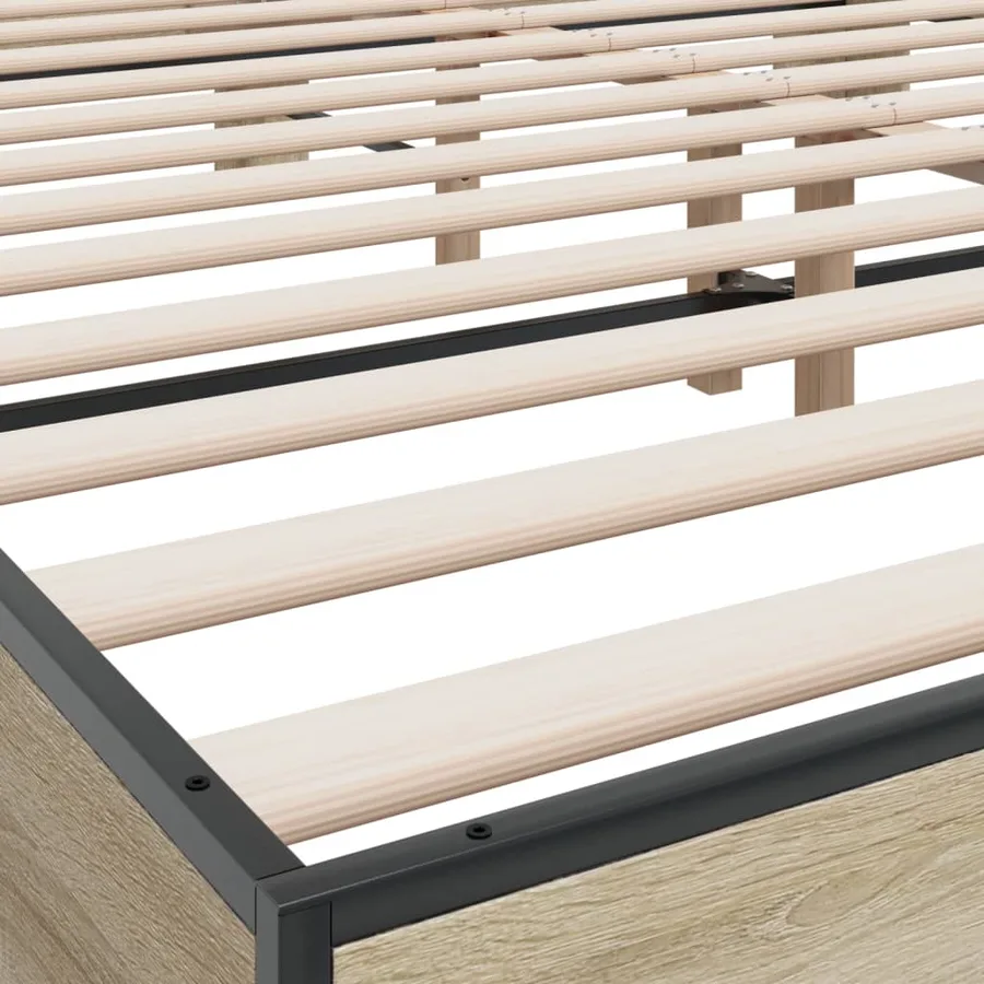Cadre de lit sans matelas chêne sonoma 200x200 cm - 7