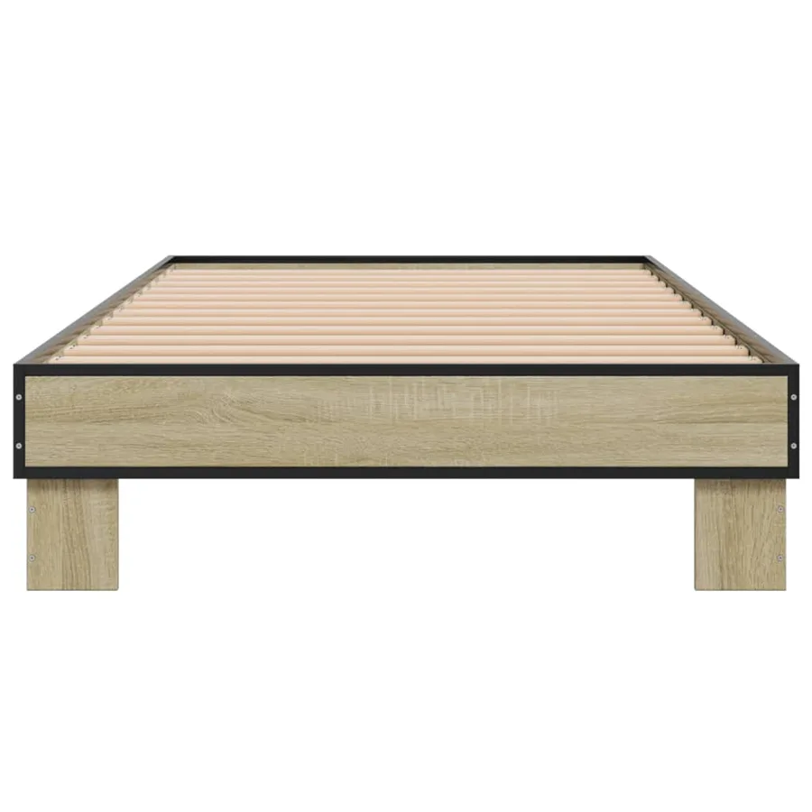 Cadre de lit sans matelas chêne sonoma 75x190 cm - 4