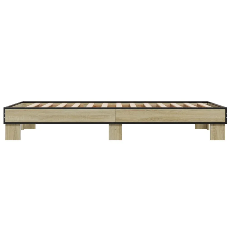 Cadre de lit sans matelas chêne sonoma 75x190 cm - 5