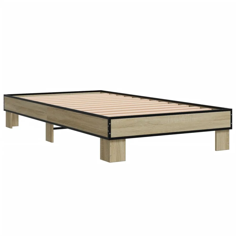 Cadre de lit sans matelas chêne sonoma 75x190 cm - 6