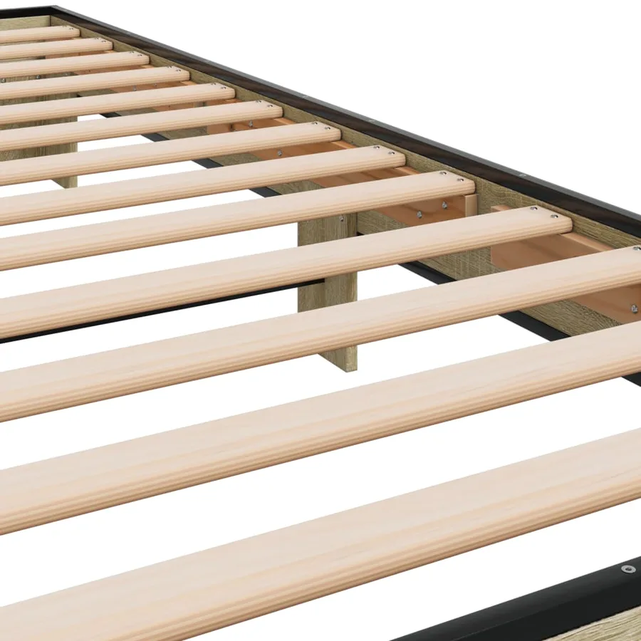 Cadre de lit sans matelas chêne sonoma 75x190 cm - 7