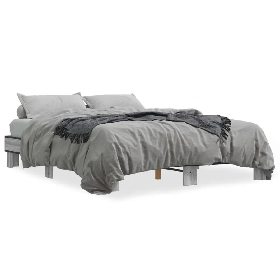 Cadre de lit sans matelas sonoma gris 150x200 cm - 2