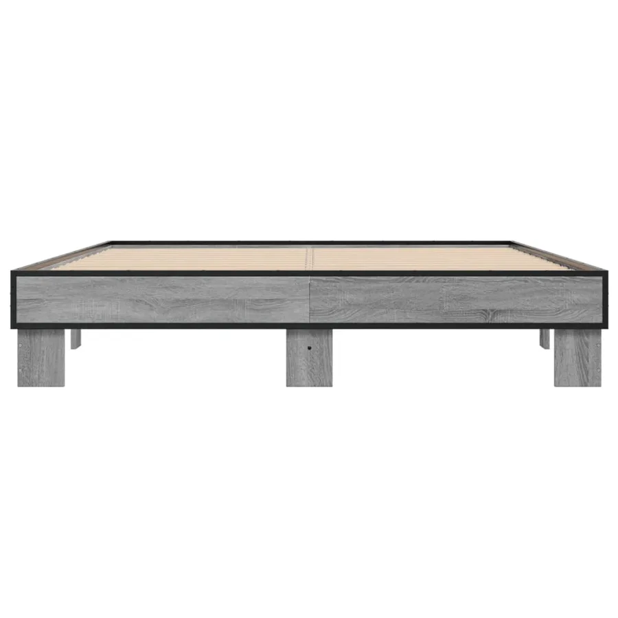 Cadre de lit sans matelas sonoma gris 150x200 cm - 4