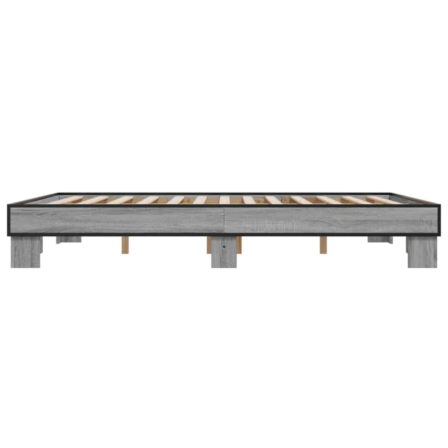 Cadre de lit sans matelas sonoma gris 150x200 cm - 5