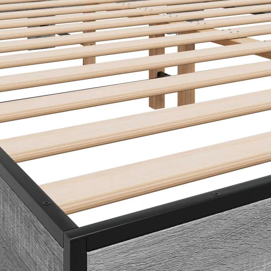 Cadre de lit sans matelas sonoma gris 150x200 cm - 7