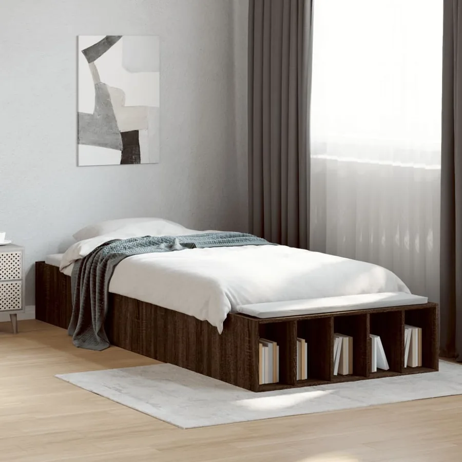 Cadre de lit sans matelas chêne marron 90x200 cm