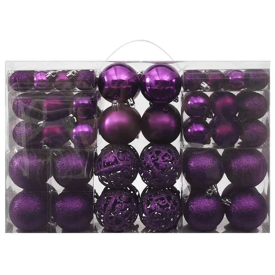 Ensemble de boules de Noël 100 pcs Violet - 2