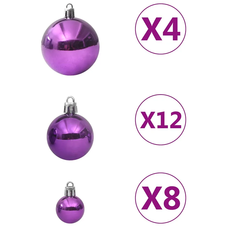 Ensemble de boules de Noël 100 pcs Violet - 6