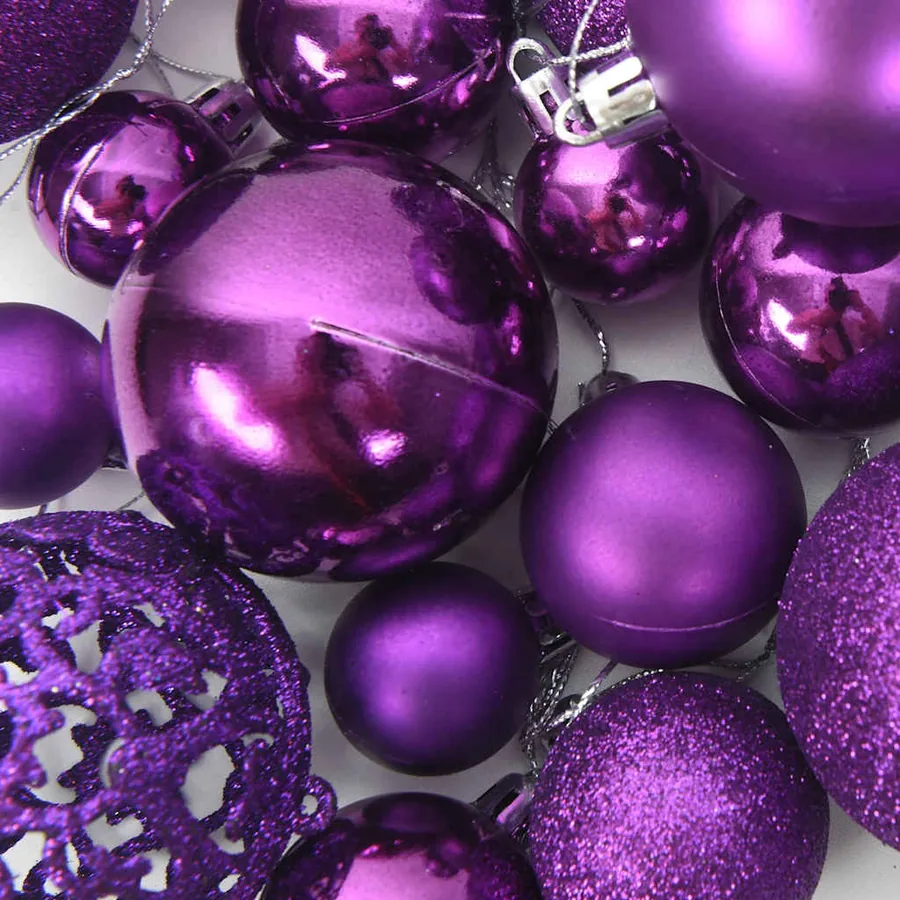 Ensemble de boules de Noël 100 pcs Violet - 8