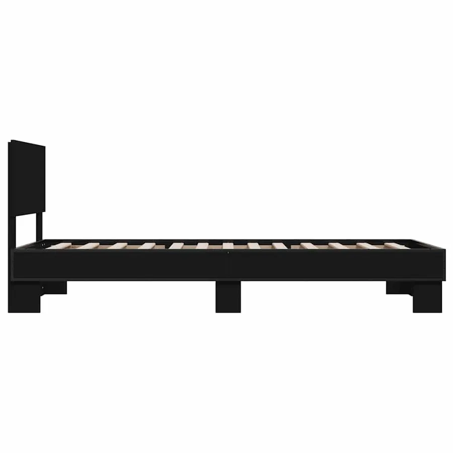 Cadre de lit sans matelas noir 75x190 cm - 5