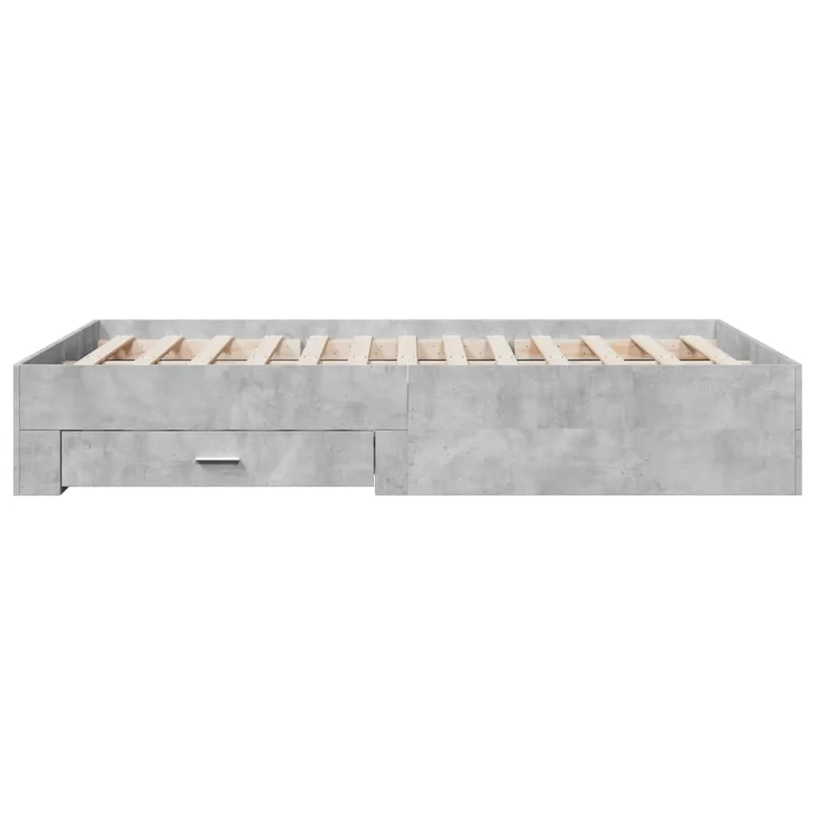 Cadre de lit avec tiroirs sans matelas gris béton 140x190 cm - 5