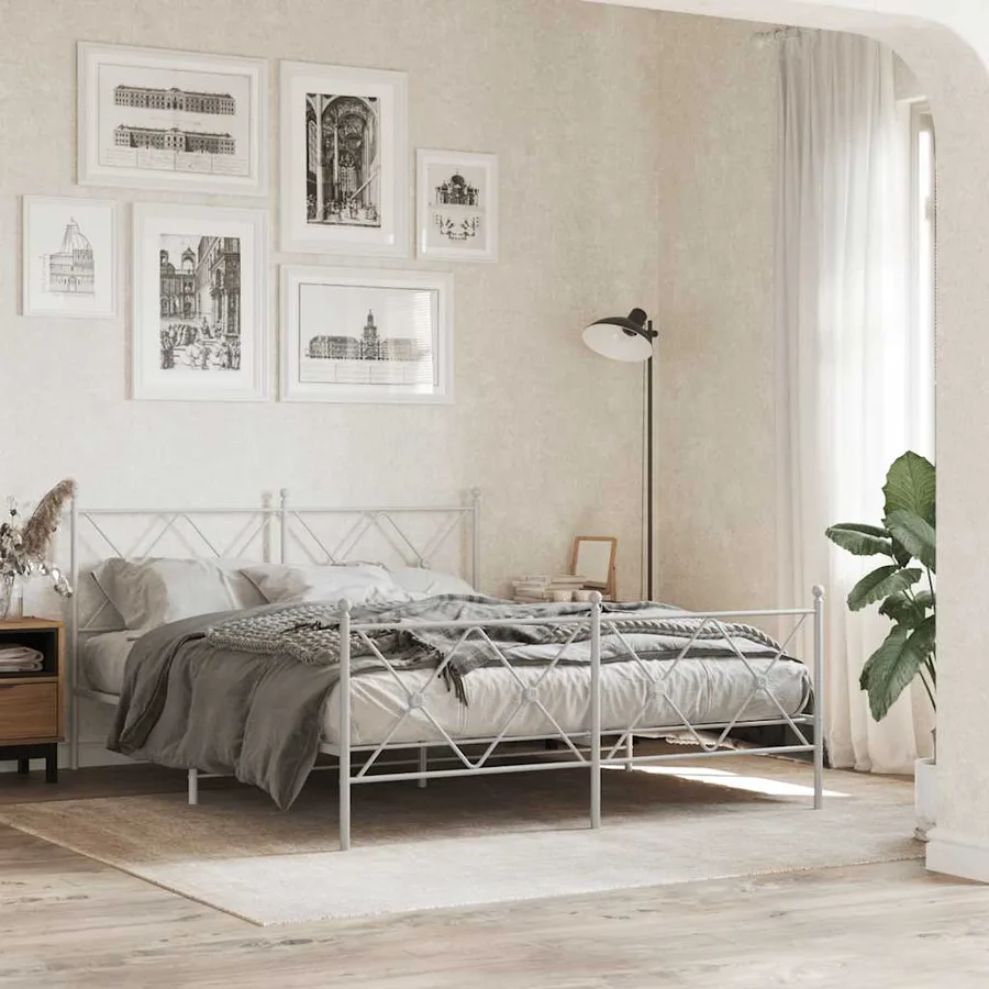 Tête de lit de remplacement métal blanc 150 cm - 3