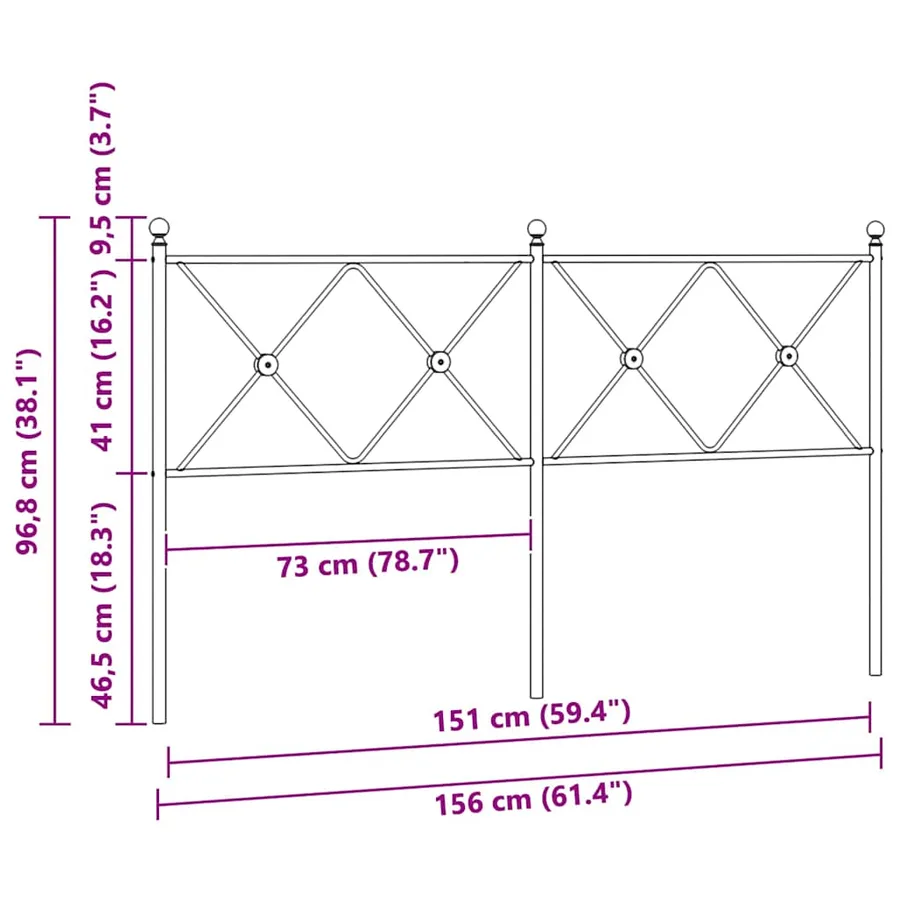 Tête de lit de remplacement métal blanc 150 cm - 6