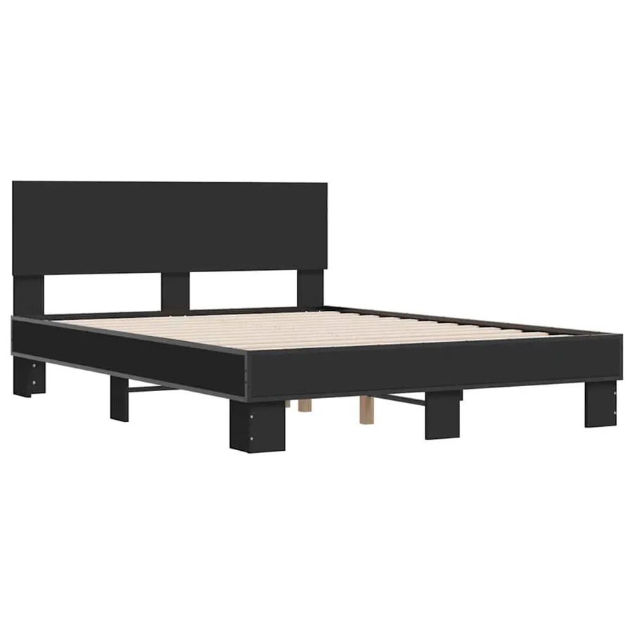 Cadre de lit sans matelas noir 120x190 cm - 3