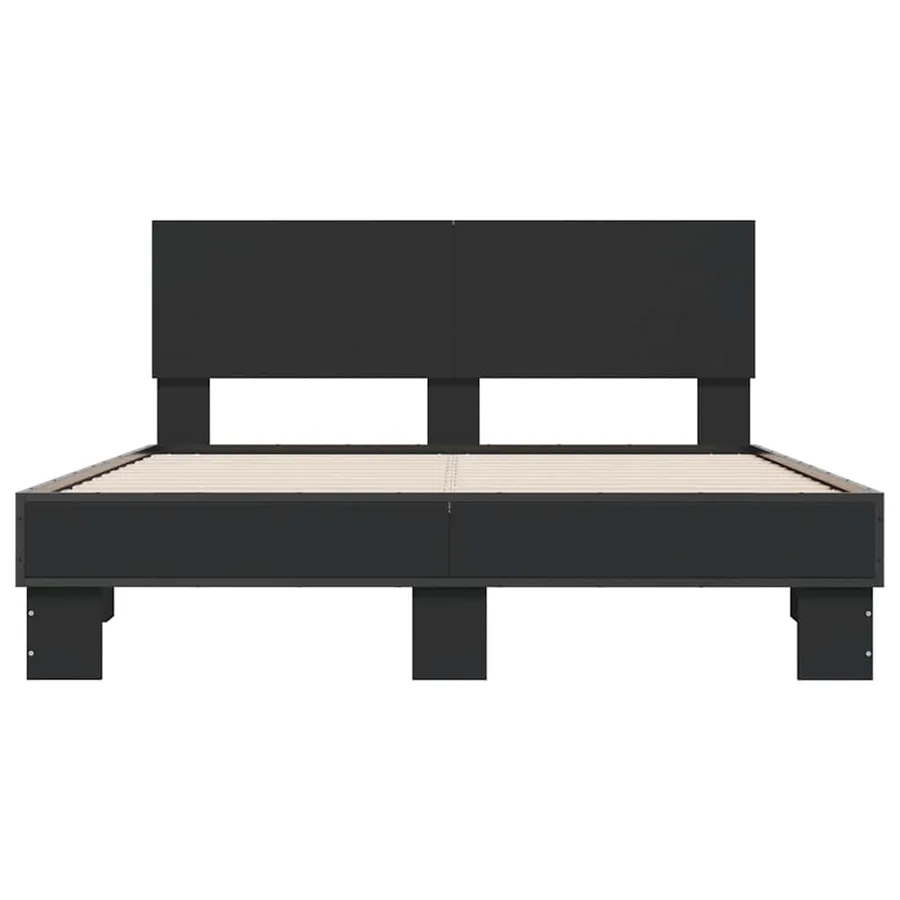 Cadre de lit sans matelas noir 120x190 cm - 4