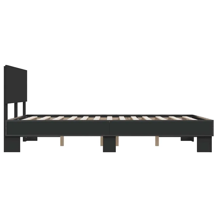 Cadre de lit sans matelas noir 120x190 cm - 5