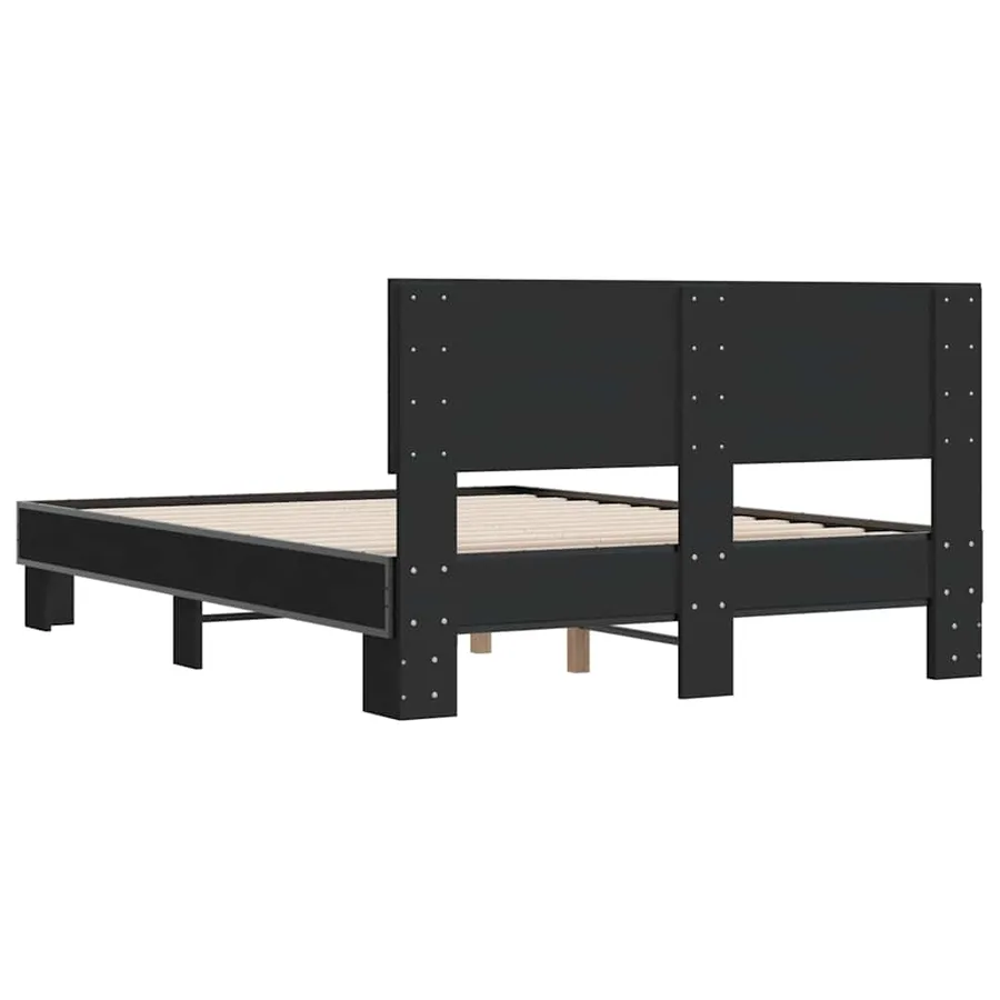 Cadre de lit sans matelas noir 120x190 cm - 6