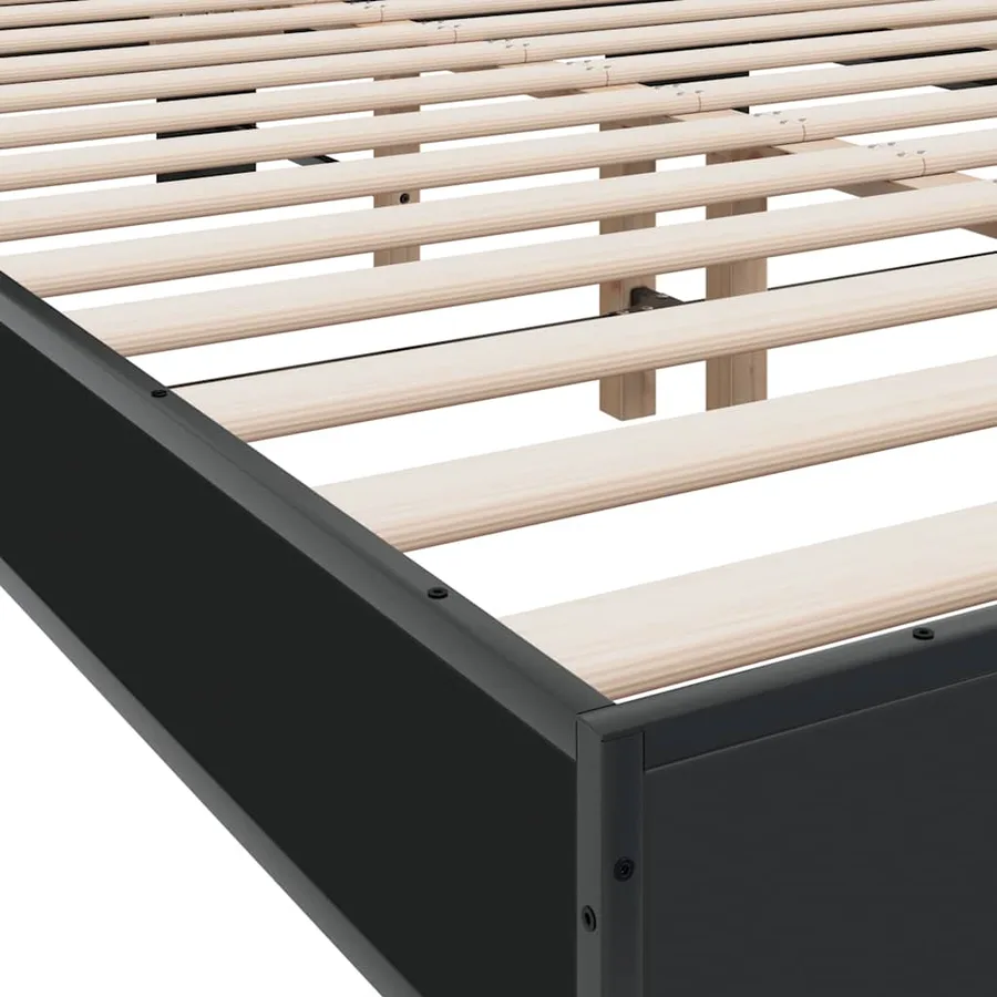 Cadre de lit sans matelas noir 120x190 cm - 7