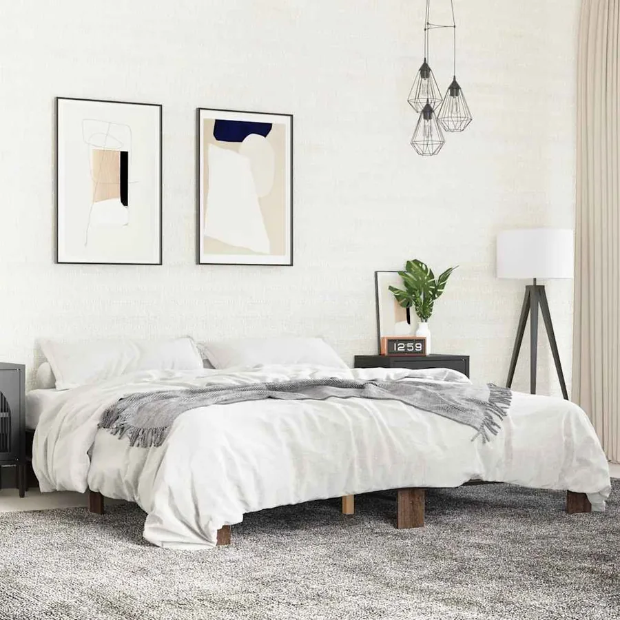Cadre de lit sans matelas chêne marron 200x200 cm