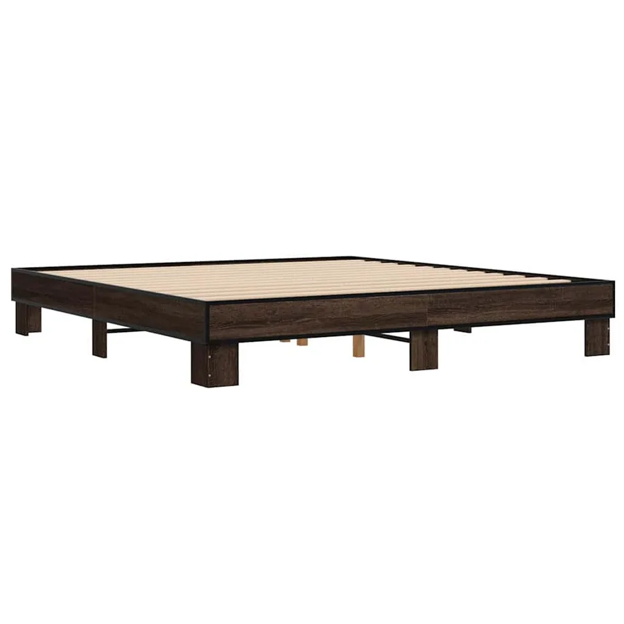 Cadre de lit sans matelas chêne marron 200x200 cm - 3