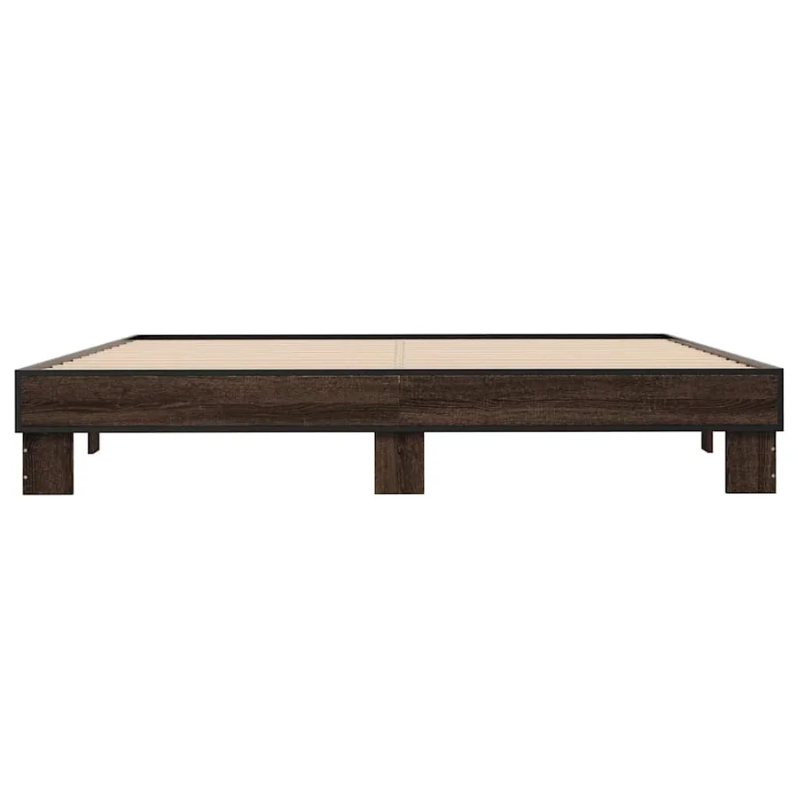 Cadre de lit sans matelas chêne marron 200x200 cm - 4