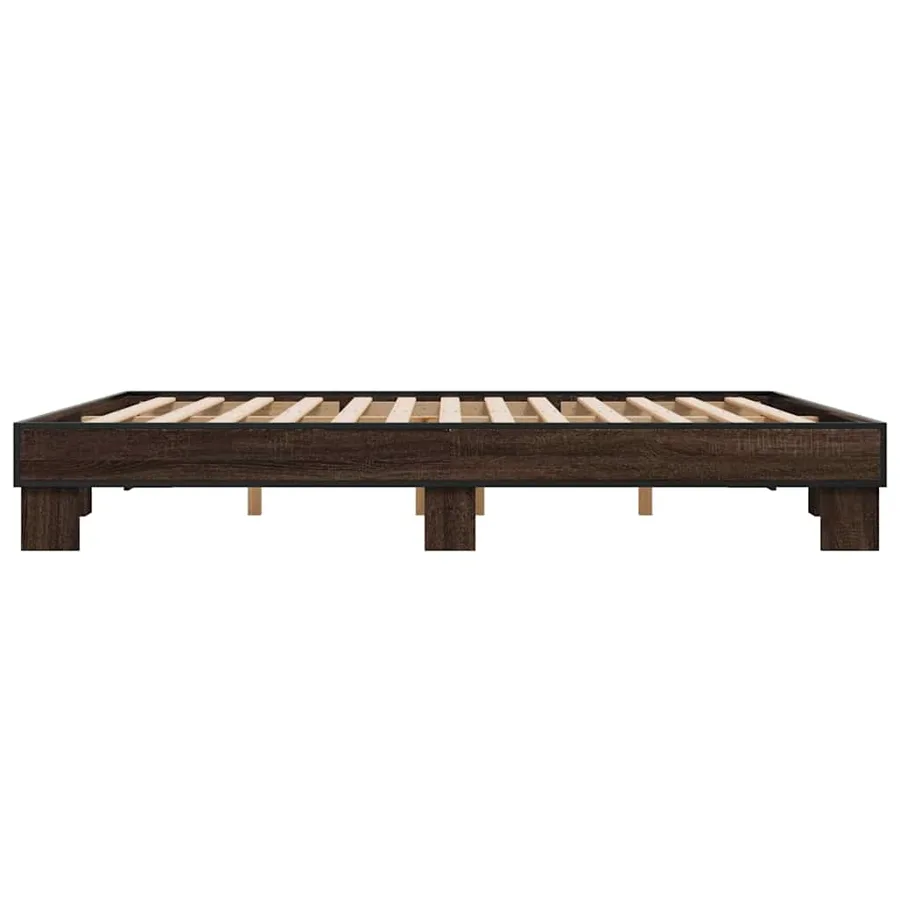 Cadre de lit sans matelas chêne marron 200x200 cm - 5