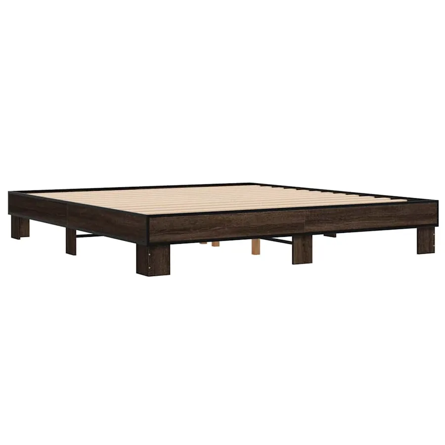 Cadre de lit sans matelas chêne marron 200x200 cm - 6