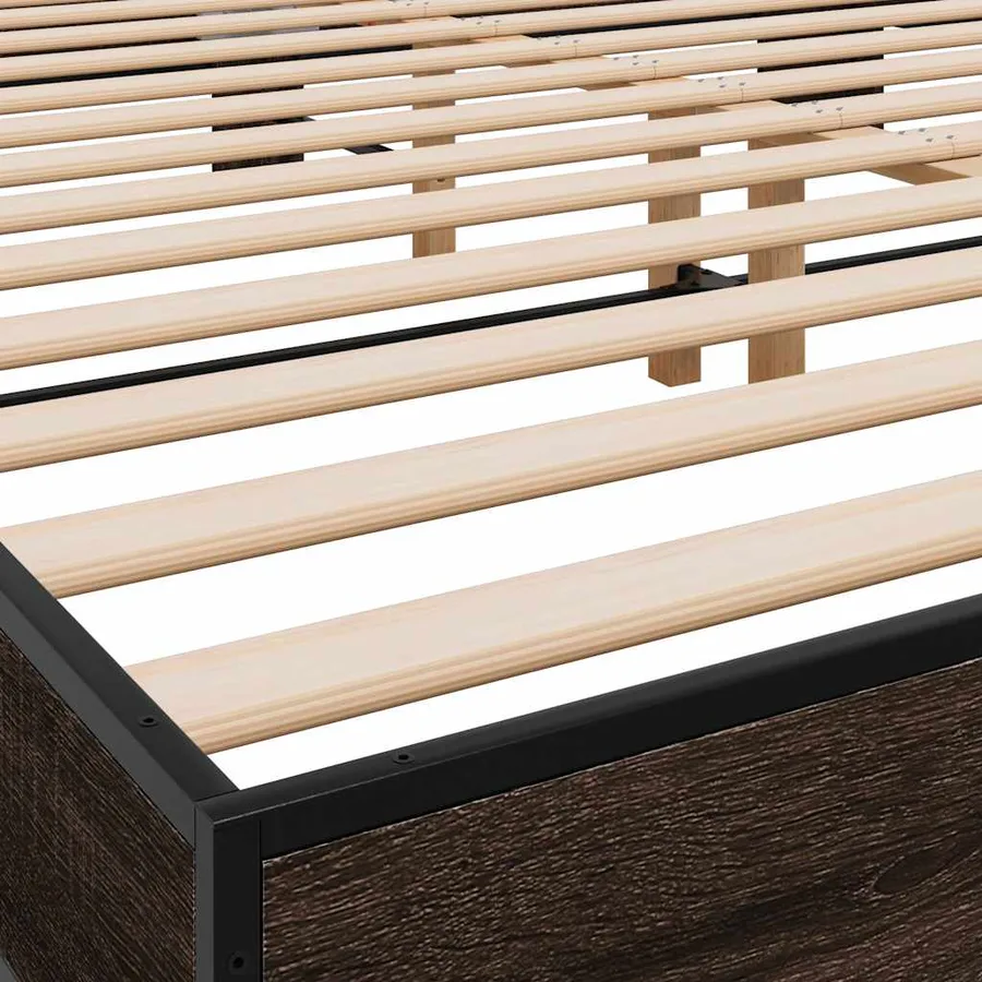 Cadre de lit sans matelas chêne marron 200x200 cm - 7
