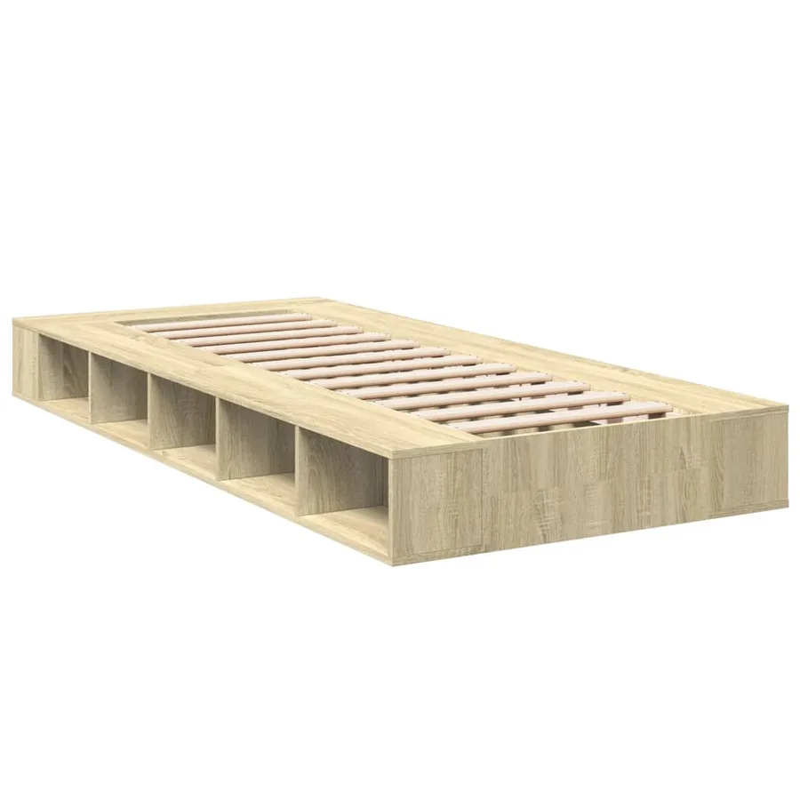 Cadre de lit sans matelas chêne sonoma 75x190 cm - 3