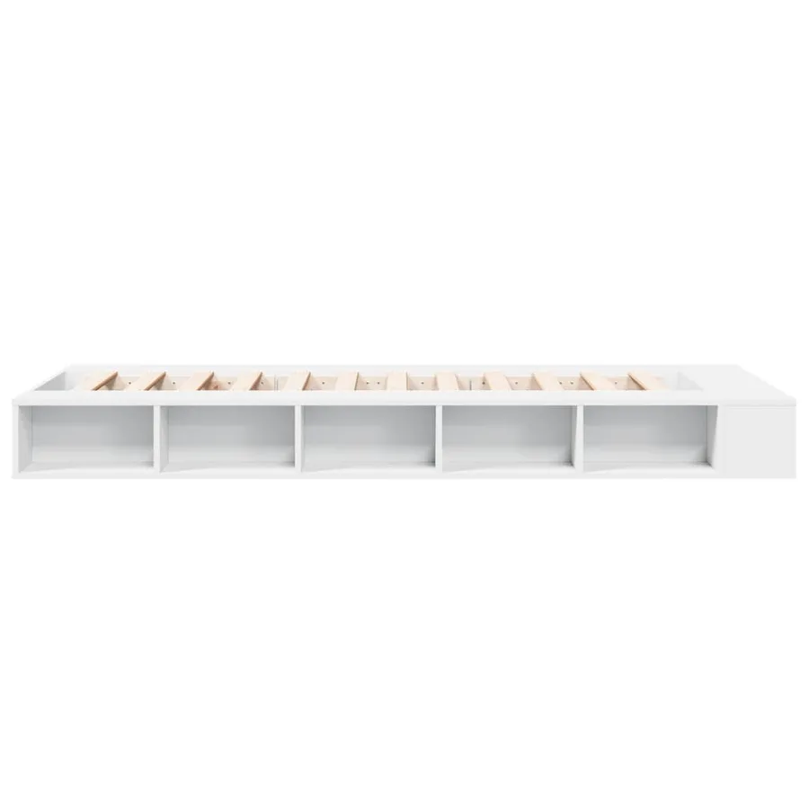 Cadre de lit sans matelas blanc 75x190 cm - 5