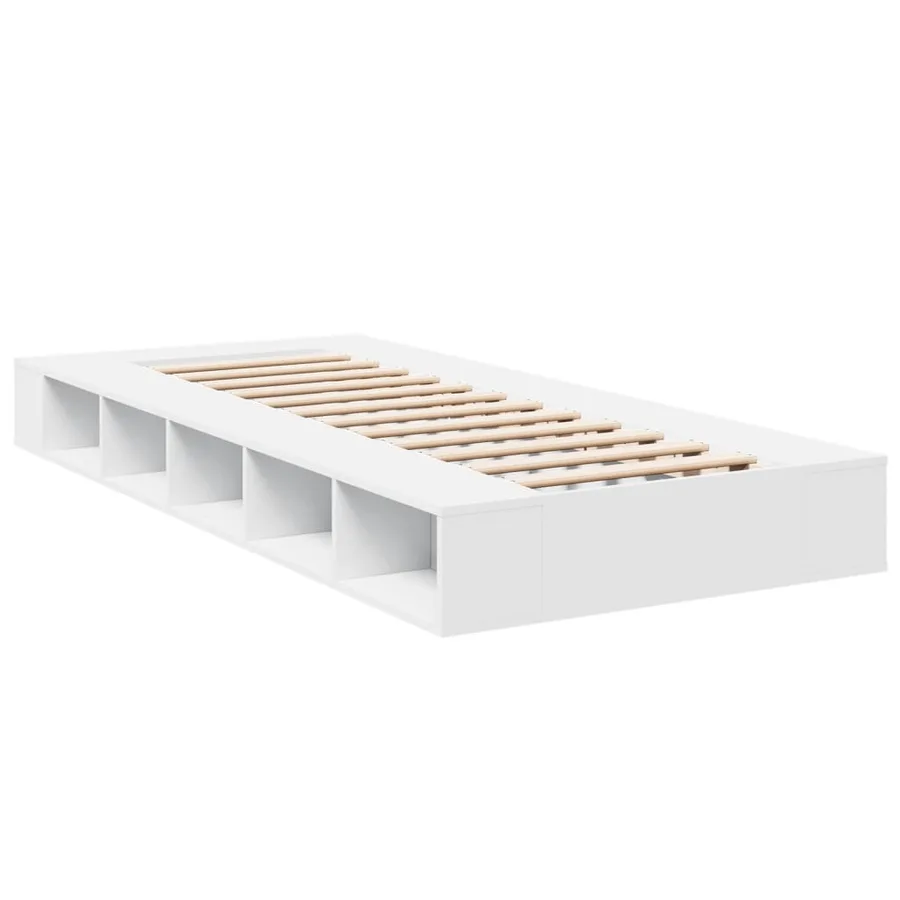 Cadre de lit sans matelas blanc 75x190 cm - 6
