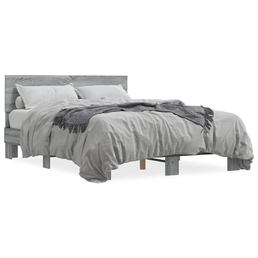 Cadre de lit sans matelas sonoma gris 120x200 cm - 2