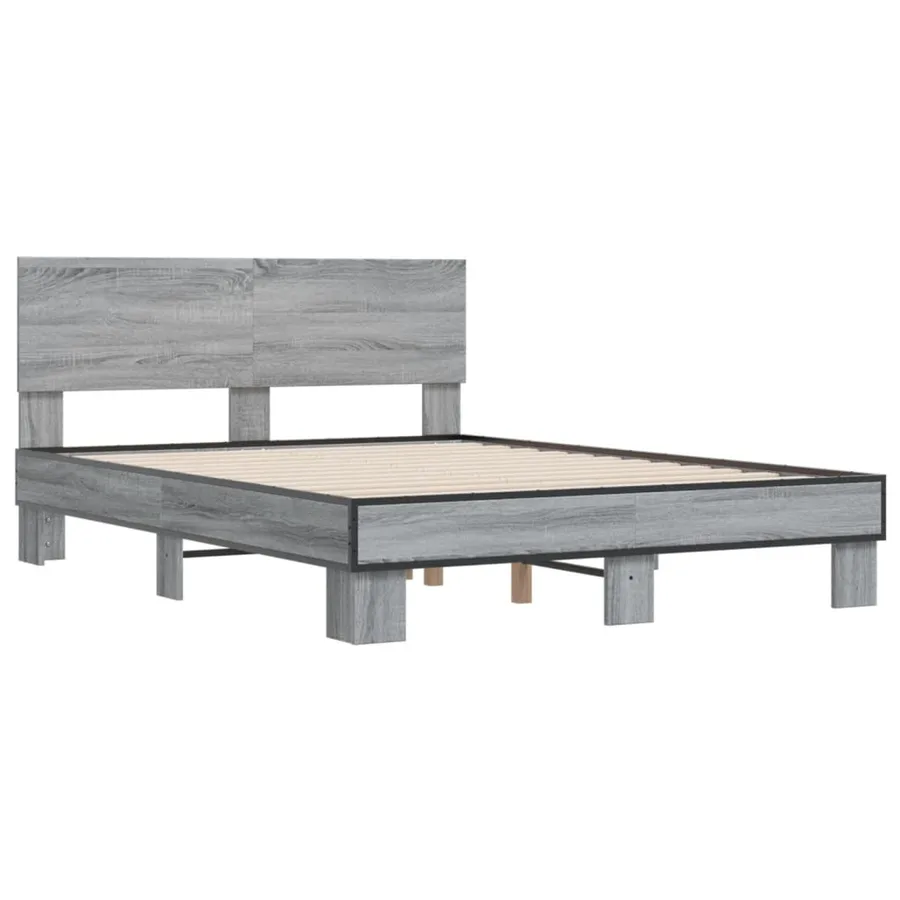 Cadre de lit sans matelas sonoma gris 120x200 cm - 3