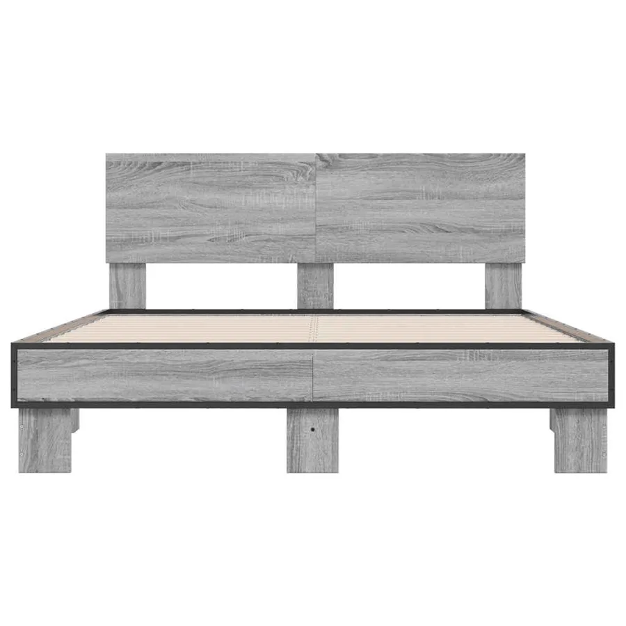 Cadre de lit sans matelas sonoma gris 120x200 cm - 4