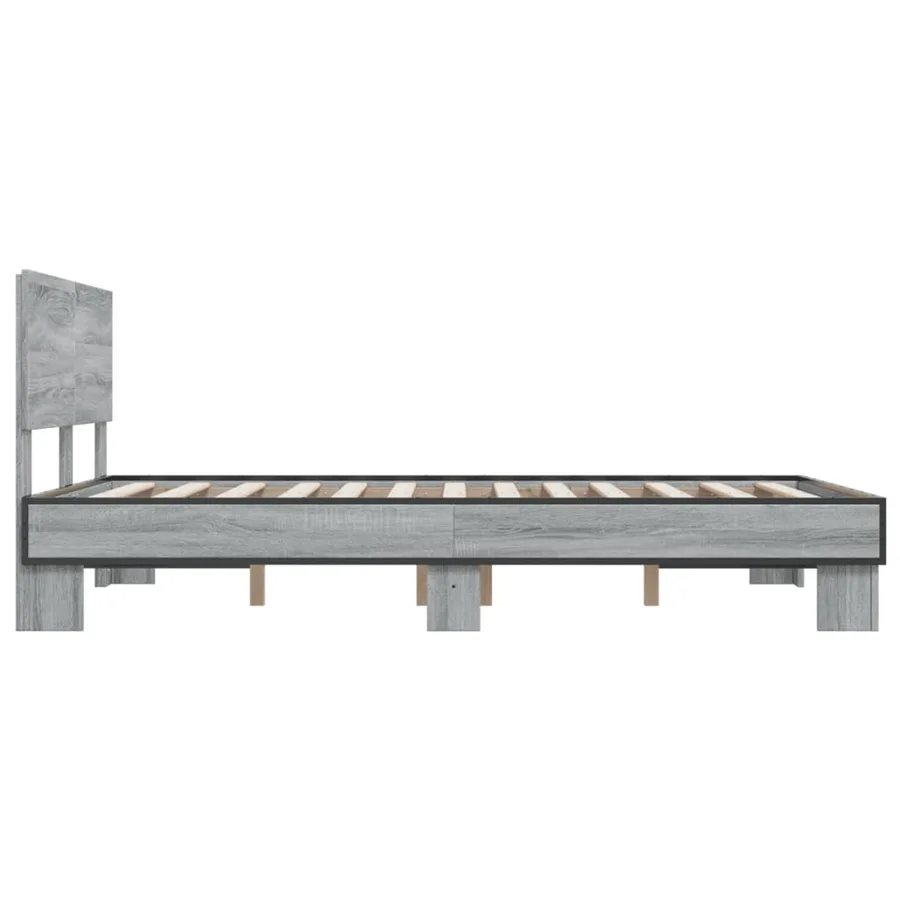 Cadre de lit sans matelas sonoma gris 120x200 cm - 5
