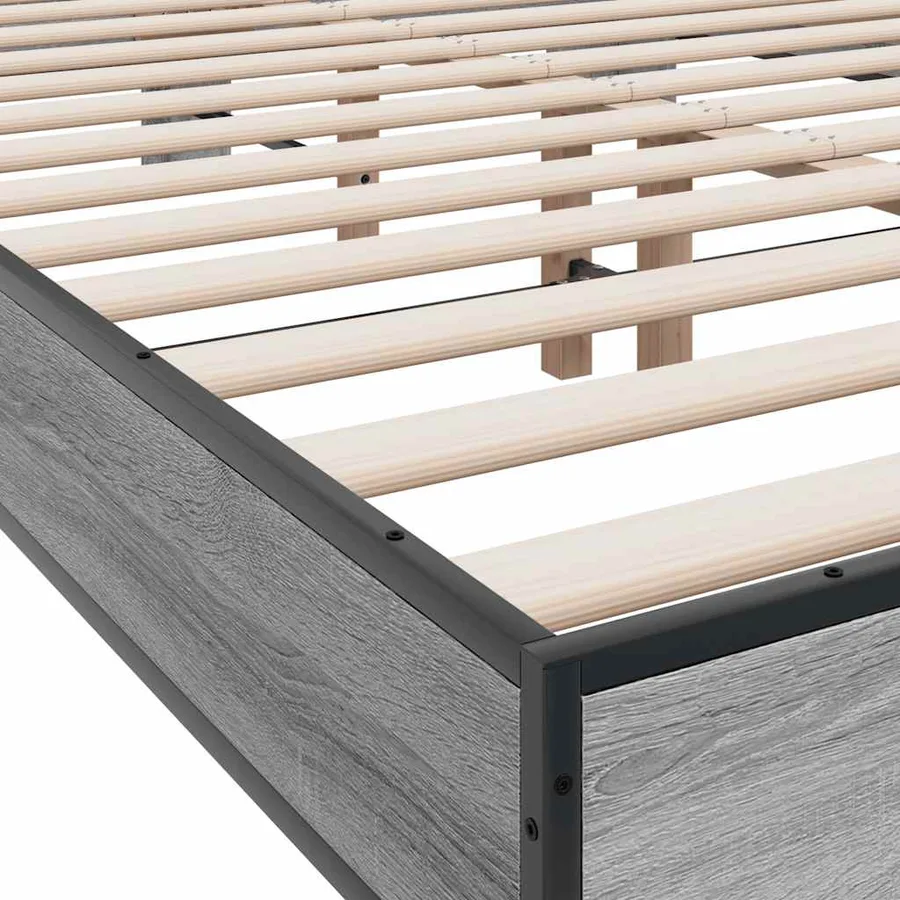 Cadre de lit sans matelas sonoma gris 120x200 cm - 7
