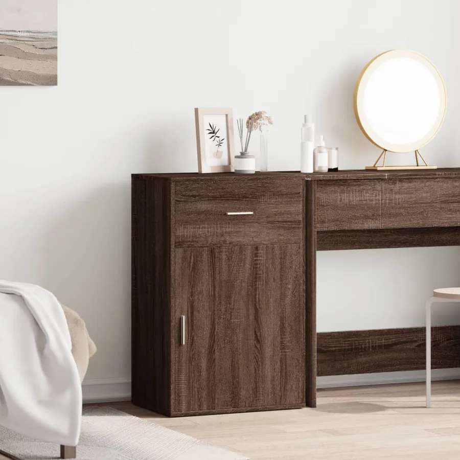 Armoire de rangement chêne marron 56,5x39x90 cm bois ingénierie - 3