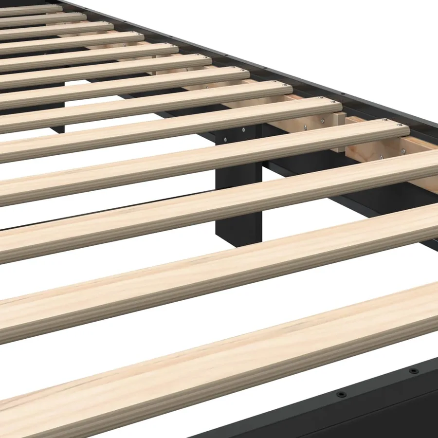 Cadre de lit sans matelas noir 100x200 cm - 7