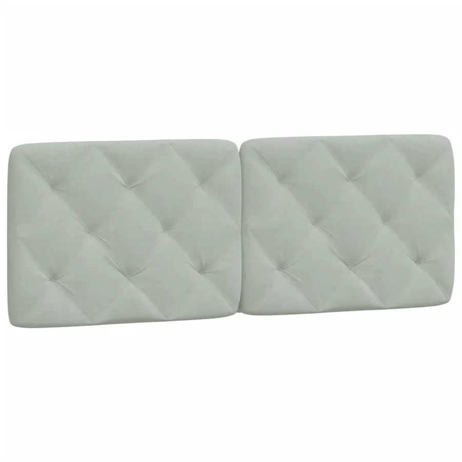 Coussin de tête de lit gris clair 120 cm velours - 2