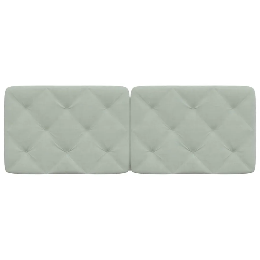 Coussin de tête de lit gris clair 120 cm velours - 5