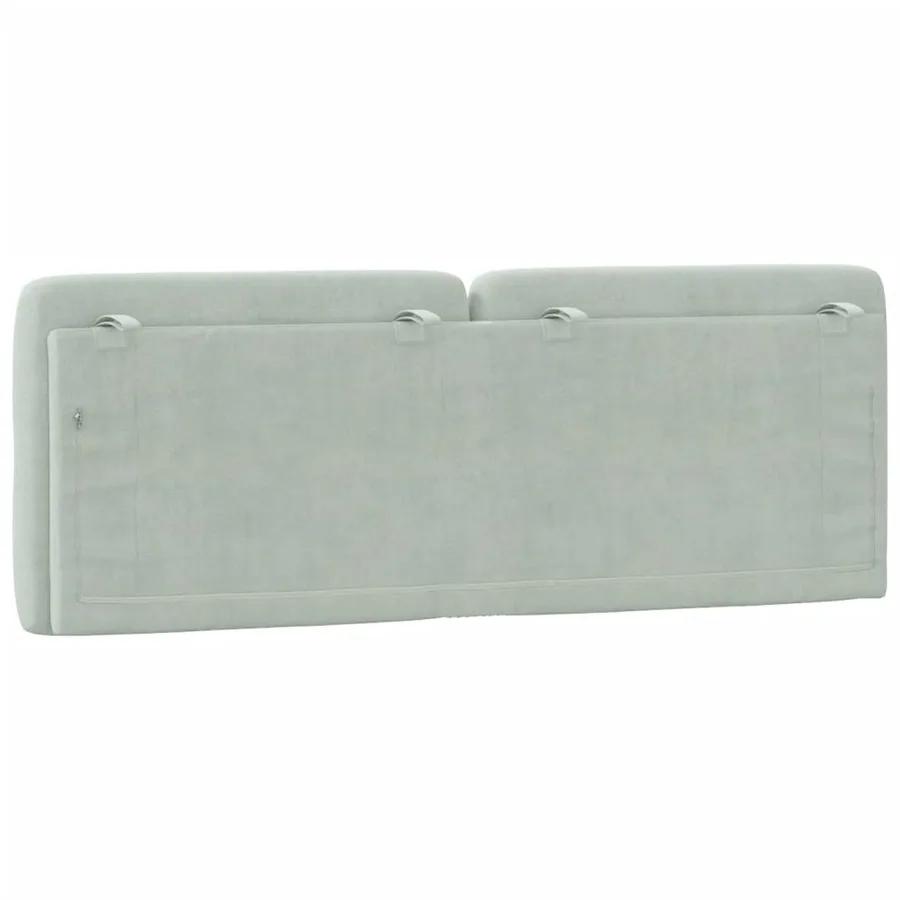 Coussin de tête de lit gris clair 120 cm velours - 7
