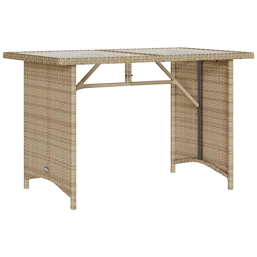 Ensemble à manger de jardin et coussins 2 pcs beige poly rotin - 5