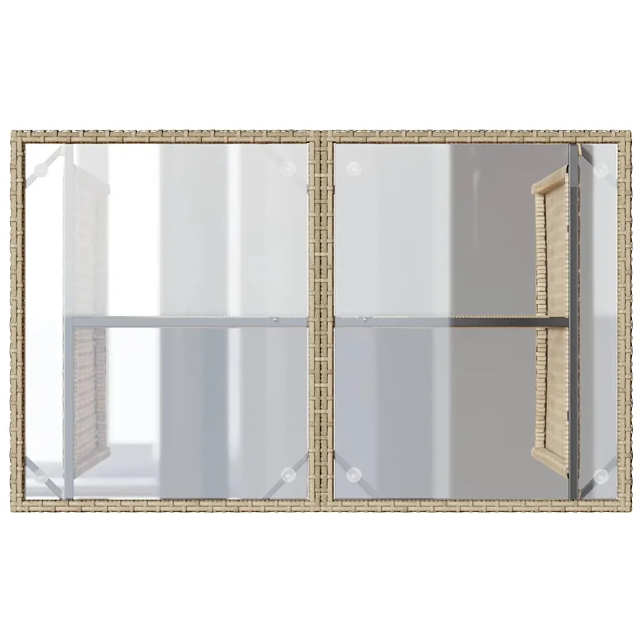 Ensemble à manger de jardin et coussins 2 pcs beige poly rotin - 8