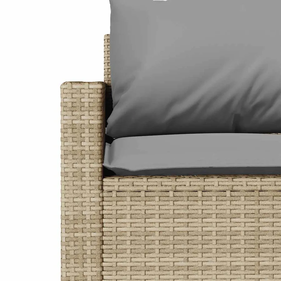 Ensemble à manger de jardin et coussins 2 pcs beige poly rotin - 9