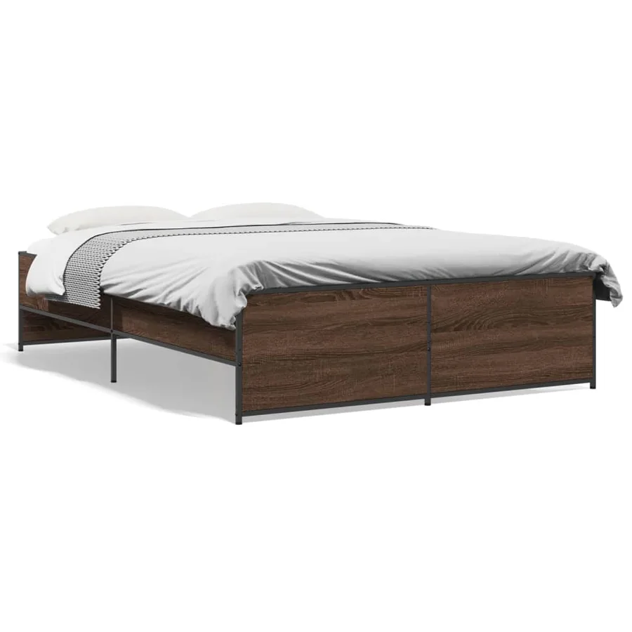 Cadre de lit sans matelas chêne marron 140x190 cm - 2