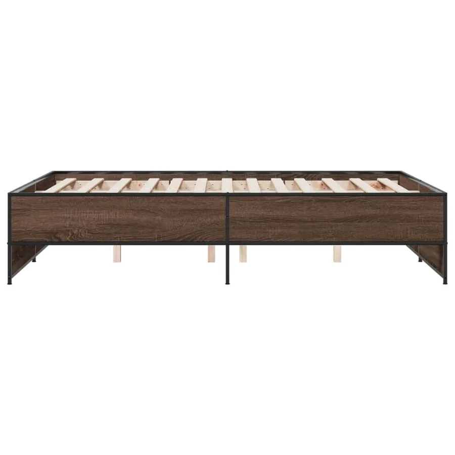 Cadre de lit sans matelas chêne marron 140x190 cm - 5