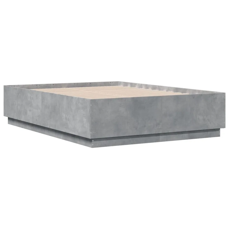 Cadre de lit sans matelas gris béton 135x190 cm - 3